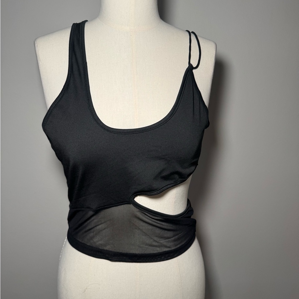 Black Cutout Tank Top
